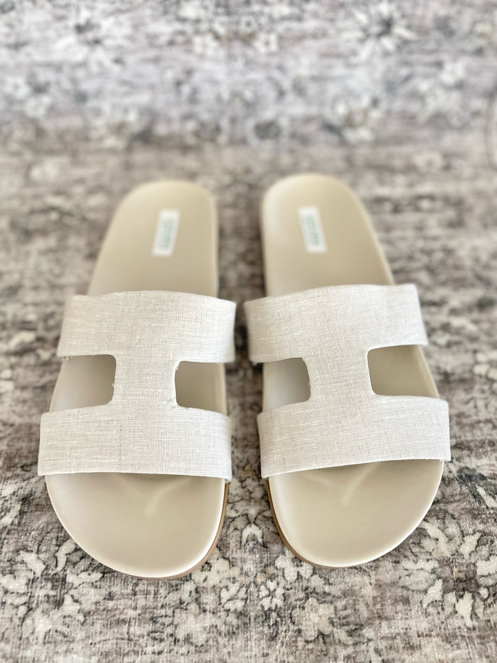 Talbots Well Within Linen Slide Sandals Sustainable Minimalist Cream Beige - Picture 1 of 9
